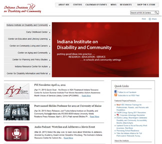 Indiana 
Institute on Disability and Community Screen Shot